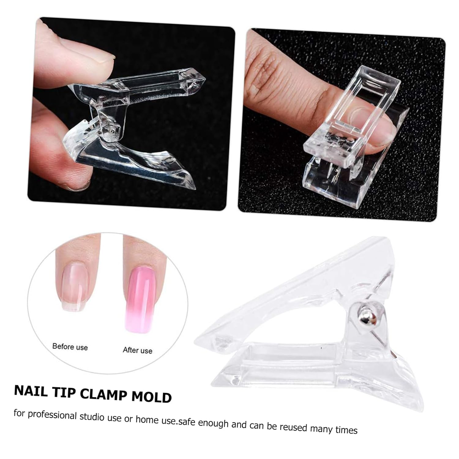 Didiseaon 10pcs Nail Extension Tip Clamp Manicure Nail Tips Clips Diy Mold and Builder Clamps for Art