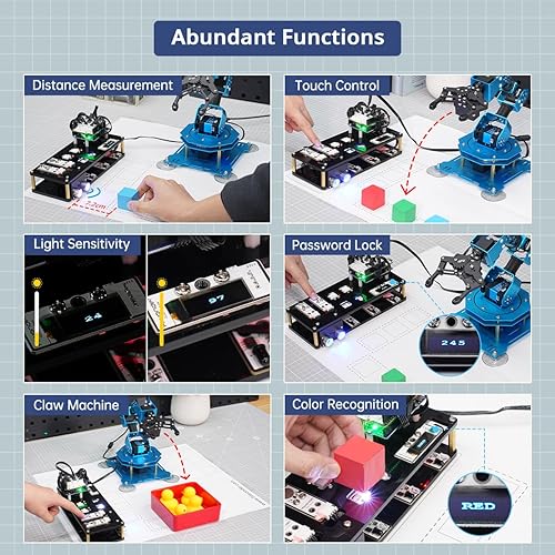 Miniatura 3 de Brazo robótico 6DOF Kit de brazo robot con desarrollo secundario compatible con Arduino, kit de programación DIY Robot STEAM con sensor y código