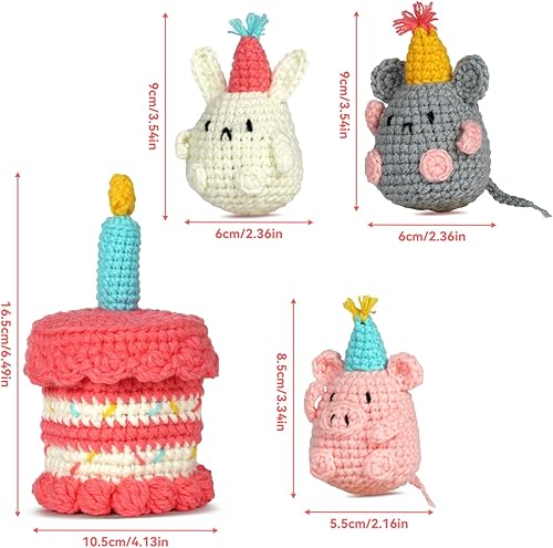 Miniatura 12 de mehorkook Kit de ganchillo para principiantes, tutoriales en video paso a paso, ideal para adultos y niños, proyectos de animales de ganchillo