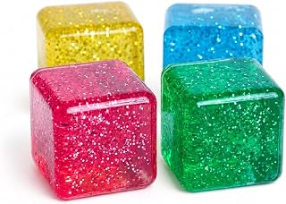 Nexora Yai Large Fidget Toys Squishy Stress Cube (Pack of 4) Giant Ice Cube Sensory Stress Ball for Children and Adults, Anti Stress Toy, Autism Fidget, Squishy Fidget Toys