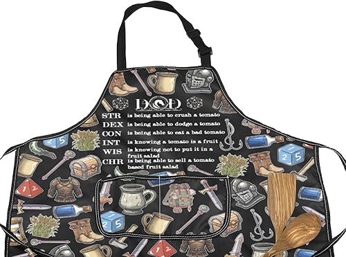 Miniatura 3 de MNIGIU Game Lover Delantal de cocina Juego Fantasía Gamer Regalos D Master Delantal de cocina Dragón Regalo D Dragon Gamer Merch