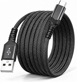 2Pcs USB C Cable Fast Charging 3.3ft/6.6ft Nylon Braided, Type C Charger Cord Data Sync, Compatible with Smartphones Tablets (Black,2m=6.6ft=78.7inch)