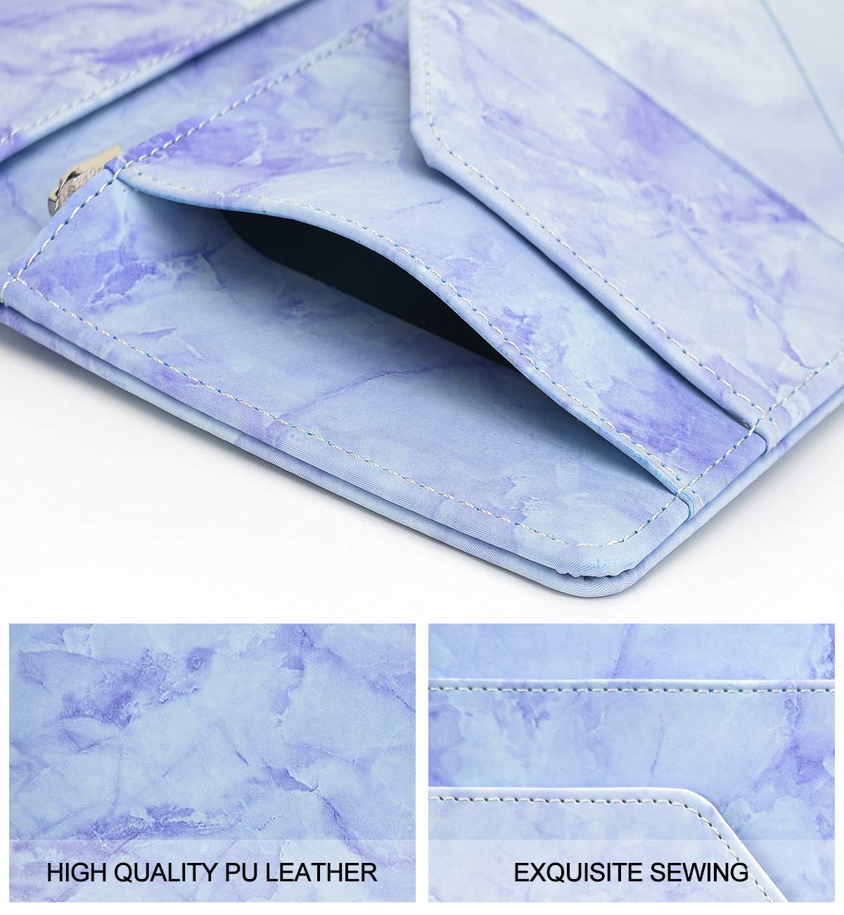 Server Books for Waitress - Marble Texture Leather Waiter Book Server Wallet with Zipper Pocket, Cute Waitress Book&Waitstaff Organizer with Money Pocket Fit Server Apron