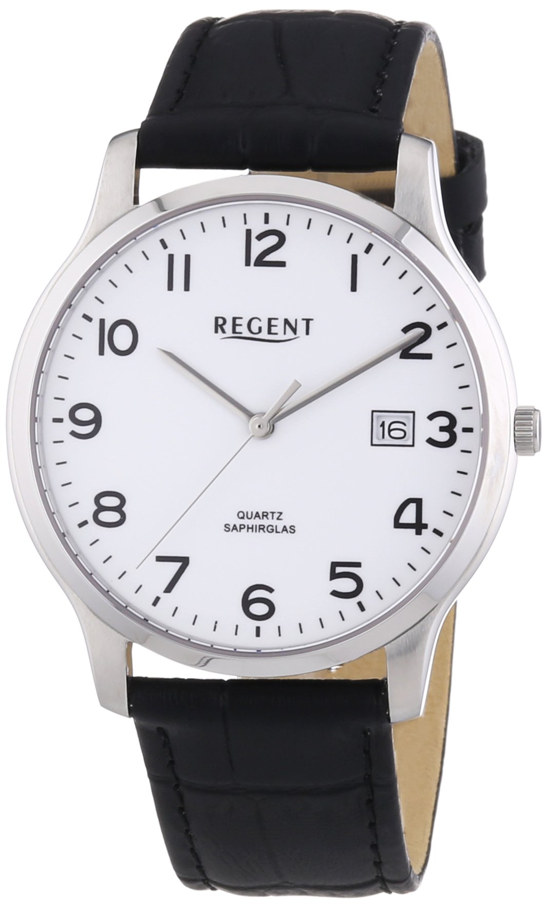 Regent Herren-Armbanduhr XL Analog Quarz Leder 11110662