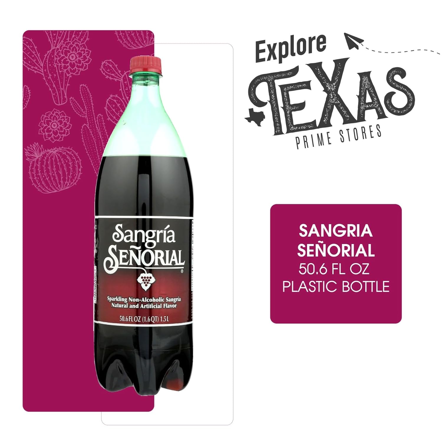 Sangria Senorial 5-Pack of Mexican Soft Drink Plastic Bottle 50.7 fl oz (1.5 lt) Made with 100% Natural Sugar