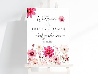 Boho Bridal Shower Welcome Sign, Floral Field Poster Template, Bohemian Party Decor, Printable Wedding Shower Sign
