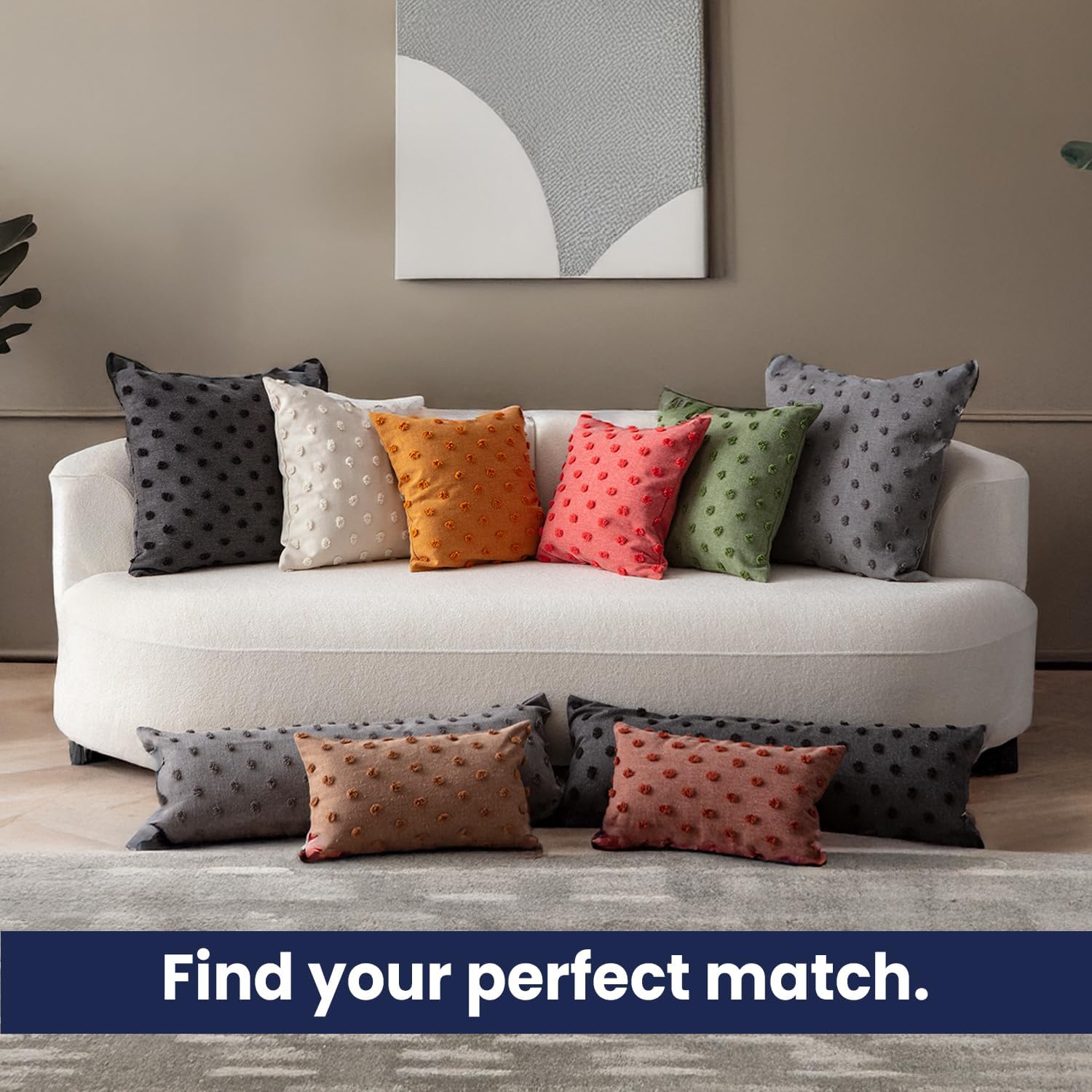 EtaVita Denim Blue Throw Pillow Covers 18x18 Set of 2 - Classic Decorative Cushion Cases, Premium Cotton Blend, Hidden Zipper, Casual Chic Home Decor for Any Room