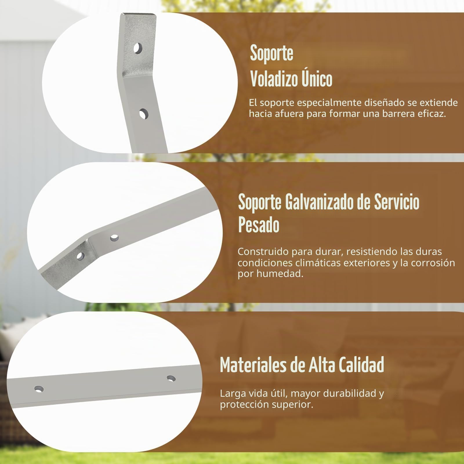 Valla a Prueba de Gatos, Soportes de Pared inoxidables, Barrera antiescalada, protección antiescalada Resistente al óxido (5 Soportes y Red para Gatos de 10 m)