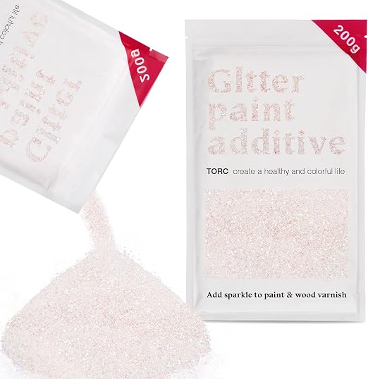 Amazon.com: TORC Iridescent White Glitter Paint Additive - Multi-Size ...