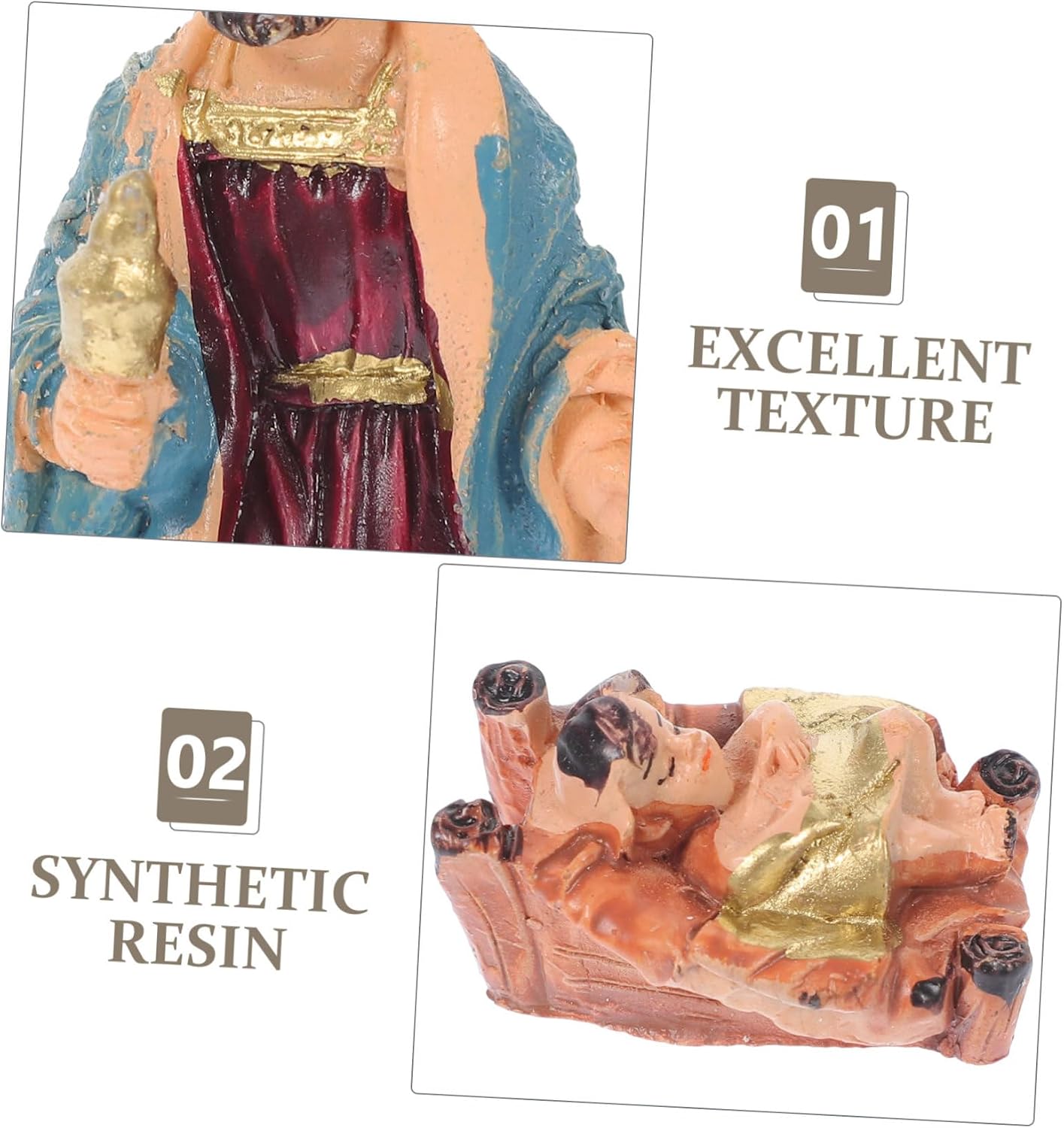 PRETYZOOM 1set Christmas Nativity Figurine Set Resin Jesus Manger Scene for Home Decor Meaningful Tabletop Decoration for Holidays and Religious Celebrations