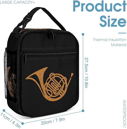 Miniatura 2 de Bolsa de almuerzo aislada con cuerno francés para mujeres y hombres, lonchera reutilizable, bolsa de mano para el trabajo y viajes