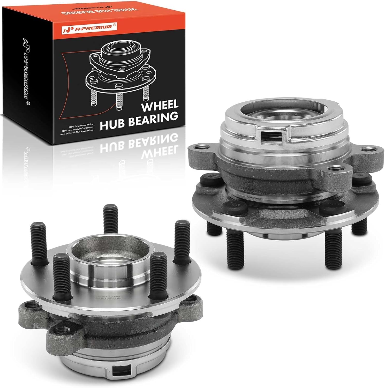 A-Premium 2 x Front Wheel Bearing and Hub Assembly with 5-Lug Compatible with Nissan Murano 2009-2014, Quest 2011-2017
