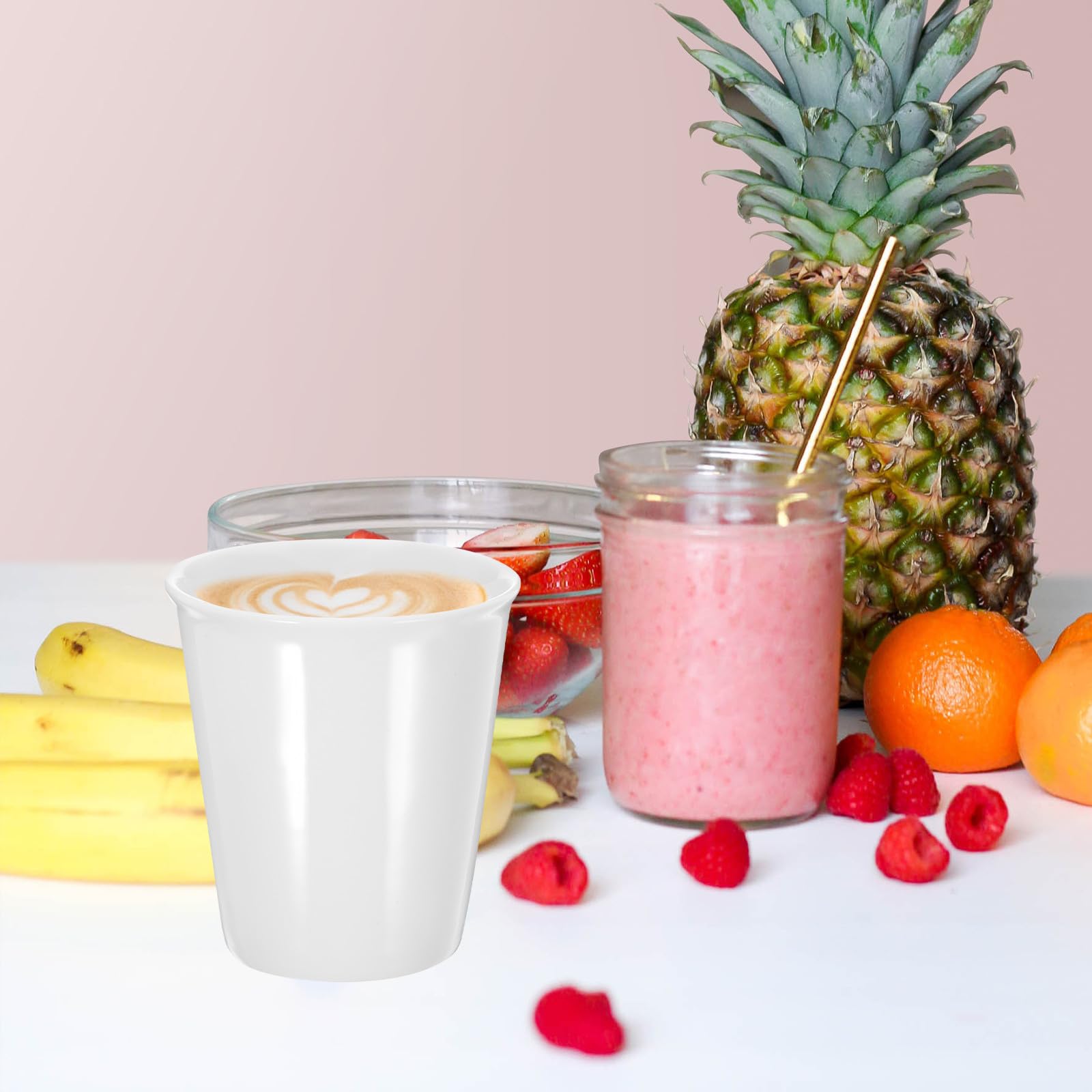 BESPORTBLE Keramik Trinkbecher Leicht zu Reinigen in Papierbecher Form 10 Stück-pack Modisch und Praktisch 180ml Weiß für Zuhause oder Kaffeehaus