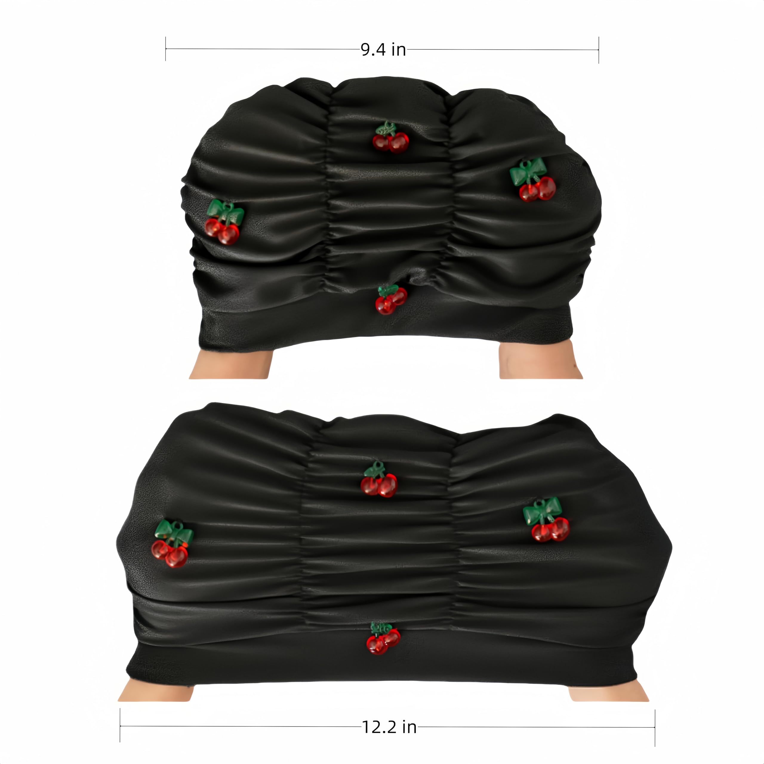 Cherry - Gorros de natación para mujeres adultas para cabello corto y mediano, gorro de natación para piscina, playa, balneario, balón acuático, parque acuático