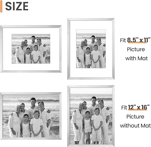 Vista 540 de upsimples - Portarretratos de 8.5 x 11 pulgadas, para fotos de 6 x 8 pulgadas con paspartú o de 8.5 x 11 pulgadas sin paspartú, marcos de fotos