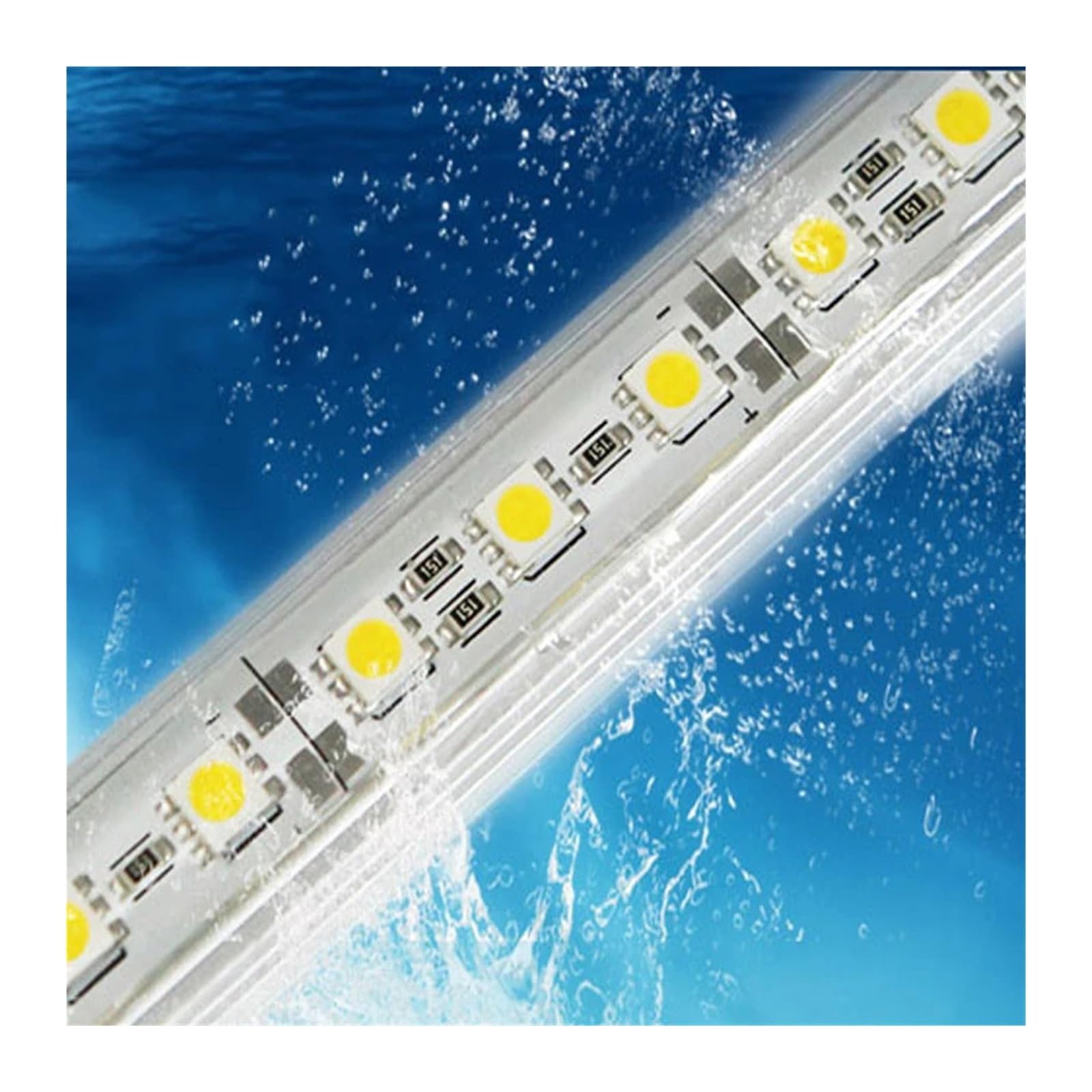 LED-Lichtleiste, wasserdicht, IP68, DC 12 V, 50 cm, SMD 5050, starres LED-Lichtband(7 pcs,White)