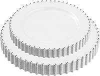 Vista 27 de Plasticpro - Juego de platos combinados de 32 piezas de plástico para cena, platos desechables de plástico elegantes y resistentes para fiestas de 7