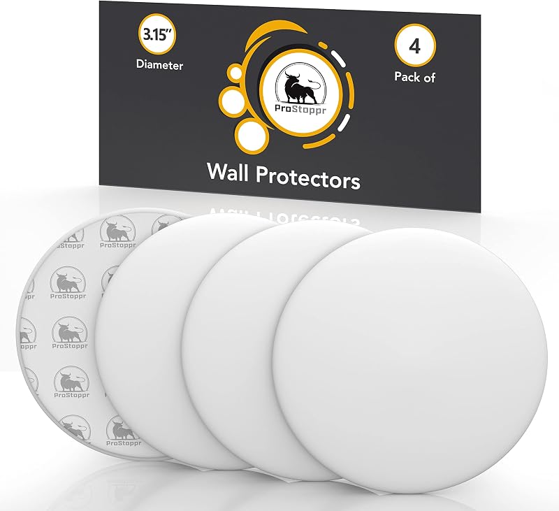 Topes de puerta ProStoppr® - Grandes 3.15" (paquete de 4) - Respaldo adhesivo fuerte | Topes de puerta de silicona silenciosos y que absorben los golpes para paredes - Protector de pared para perilla de puerta - Tope de puerta - Previene daños en la pared