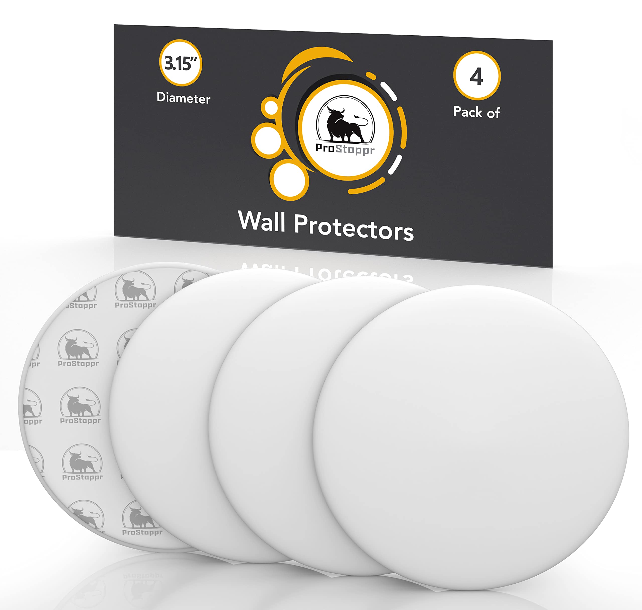 Photo 1 of [SIMILAR ITEM] Door Stoppers - Large 3.15" (4 Pack) - Door Stoppers for Wall with Strong Back Adhesive - Quiet and Shock Absorbent Silicone Wall Protectors from Door Knobs - Protects Every Surface - White