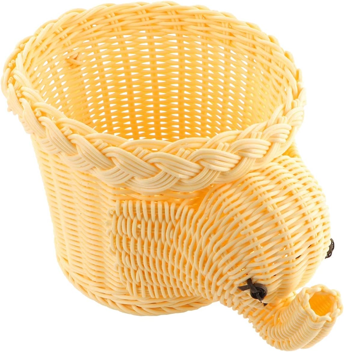 Rattan Storage Basket Woven Wicker Organizer Cute Bunny Shape Vegetable Food Snack Basket Decorative Bin Gift Art Home Decor Beige（Rabbit,Elephant,Fawn,Duck） (Elephant20cm)