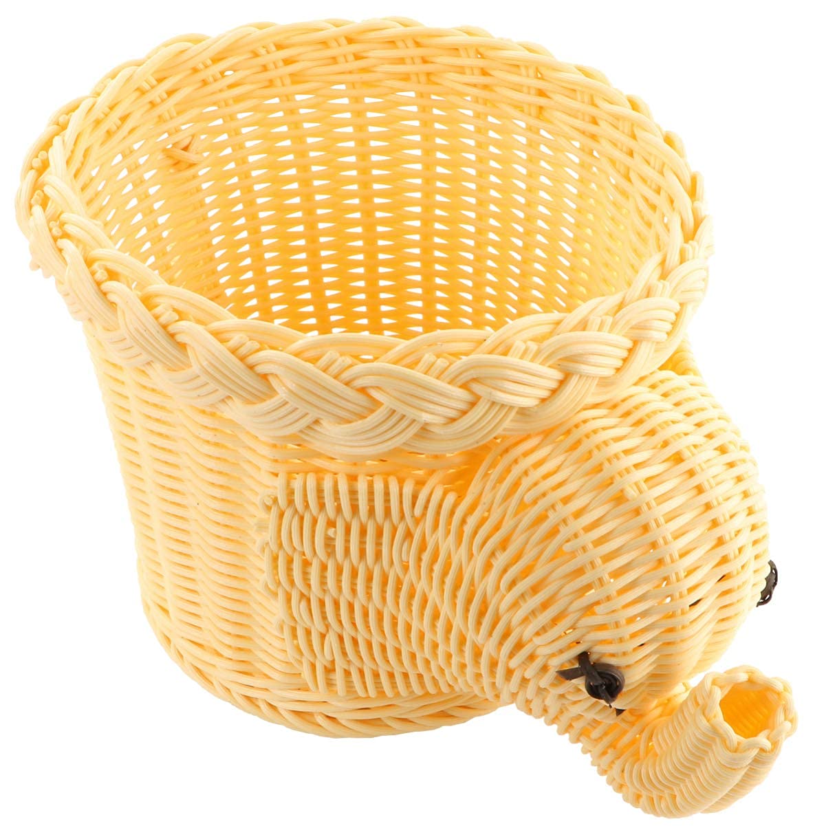 Rattan Storage Basket Woven Wicker Organizer Cute Bunny Shape Vegetable Food Snack Basket Decorative Bin Gift Art Home Decor Beige（Rabbit,Elephant,Fawn,Duck） (Elephant20cm)