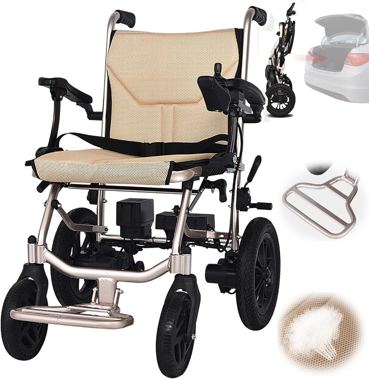 Silla Ruedas EléCtrica Para Adultos: BateríAs Duales + Controles Duales, Silla De Ruedas Para Discapacitados Plegable Y Liviana De 14 Kg, Rango De Resistencia: 20 Km, Carga: 100 Kg