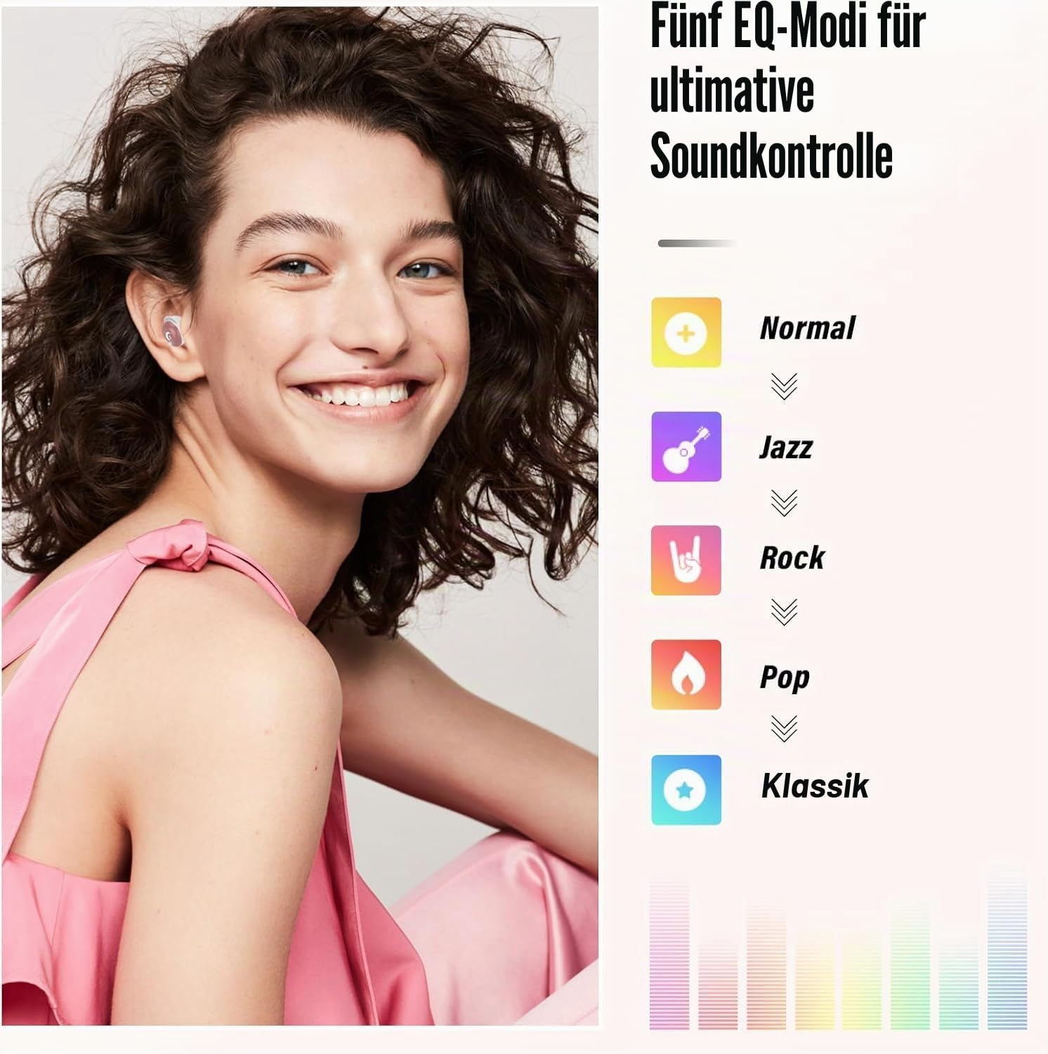 VEKJ Bluetooth Kopfhörer, Mini 48 Std Schlafkopfhörer Bluetooth 5.4 mit Touchscreen, 2026 Neue in Ear Kopfhörer Kabellos mit ENC Noise Cancelling, IPX7 Ohrhörer, Immersiver Deep Bass Earbuds, Rosa