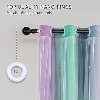 XiDi Grey Kids Curtains for Bedroom, Nursery Bedroom Blackout Curtain, Childs Room Decor Purple Green Curtains, Girls Curtains 72 inchs Long 52 inches Wide 1 Panel