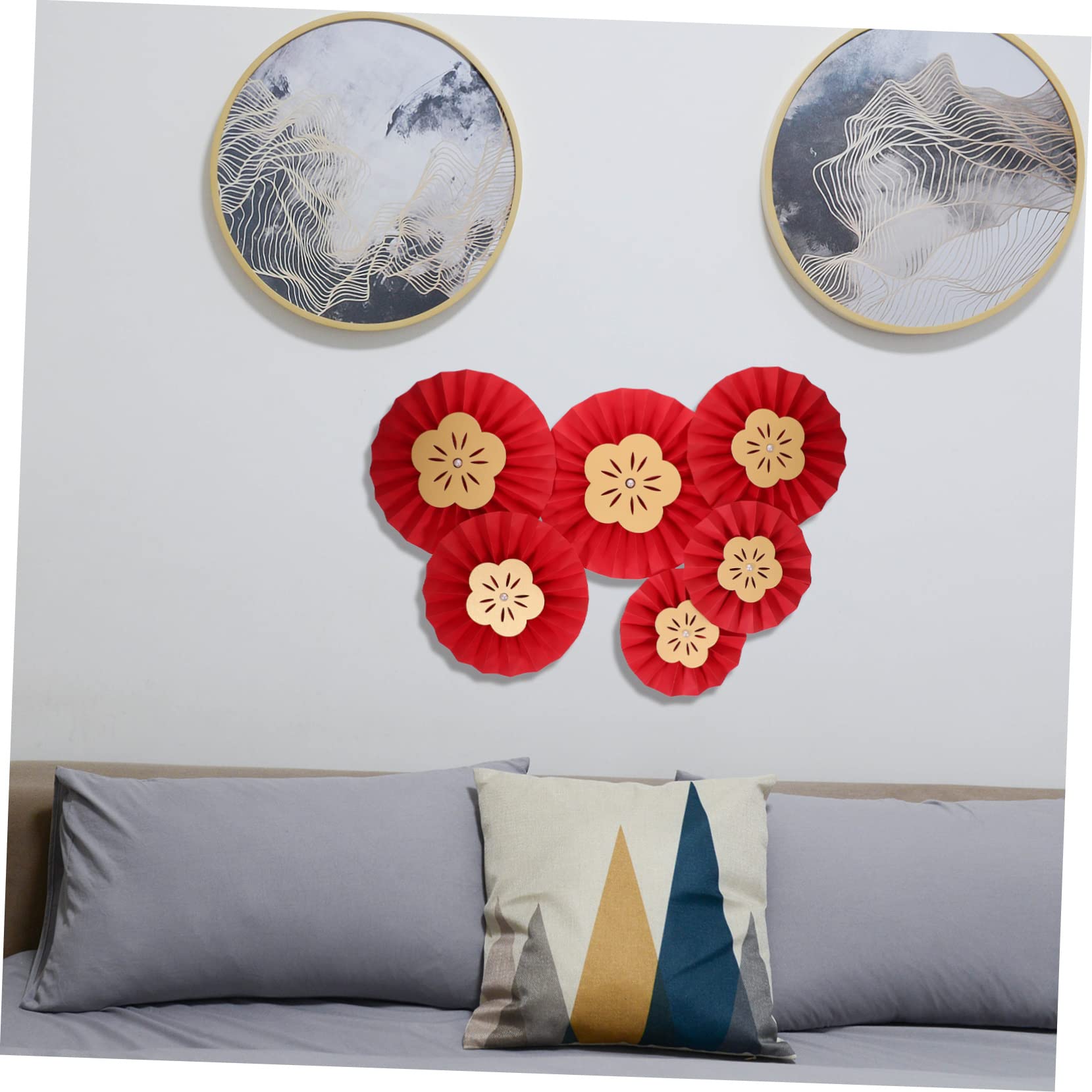 36 Piezas Flor De Abanico De Papel Decoración Colgante De Fiesta Decoraciones Colgantes De Año Nuevo Decoración De Abanico Chino Decoración De Año Nuevo Chino 2023 El Plastico Cabilock
