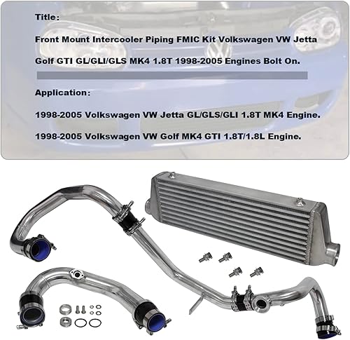 Miniatura 5 de Kit de Intercooler de Montaje Delantero Kit de Tubo Kit de Brida Sensor Para VW Jetta Golf GTI GL GLI GLS MK4 1.8T 1998-2005 Tornillo en