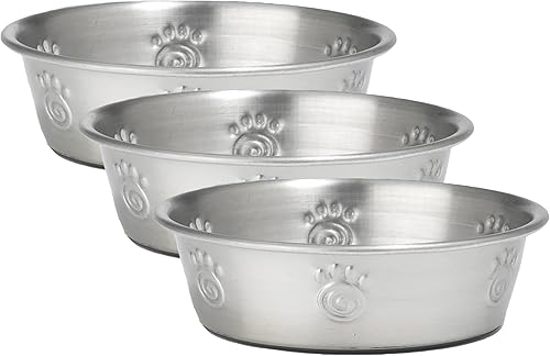 Miniatura 7 de PetRageous 13097 Fiji - Cuenco para perro de acero inoxidable antideslizante, apto para lavavajillas, capacidad de 1.75 tazas, 5.5 pulgadas de