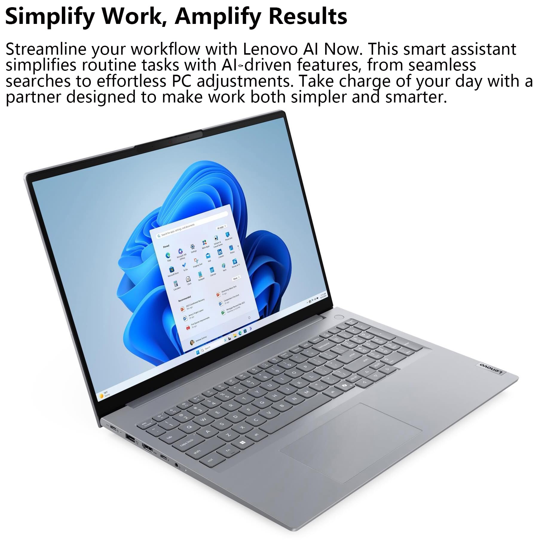 Lenovo ThinkBook 16 Gen 8 Business Laptop Computer, Intel 16-Core Ultra 7 255H (Beat i9-13900H), 32GB DDR5, 1TB PCIe SSD, 16" FHD+ Copilot AI PC, WiFi 6E, BT 5.3, Fingerprint Reader, Windows 11 Pro