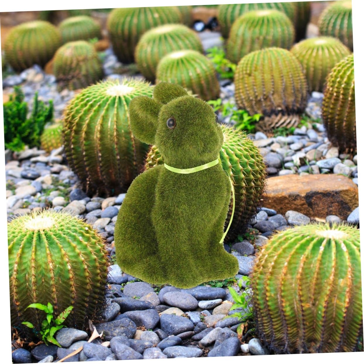 4 Pezzi Coniglietto Flockato Verde per Decorazioni Pasquali, Coniglio Artificiale in Schiuma, Design Creativo e Realistico per Lavori Manuali e Tavolo da Festa