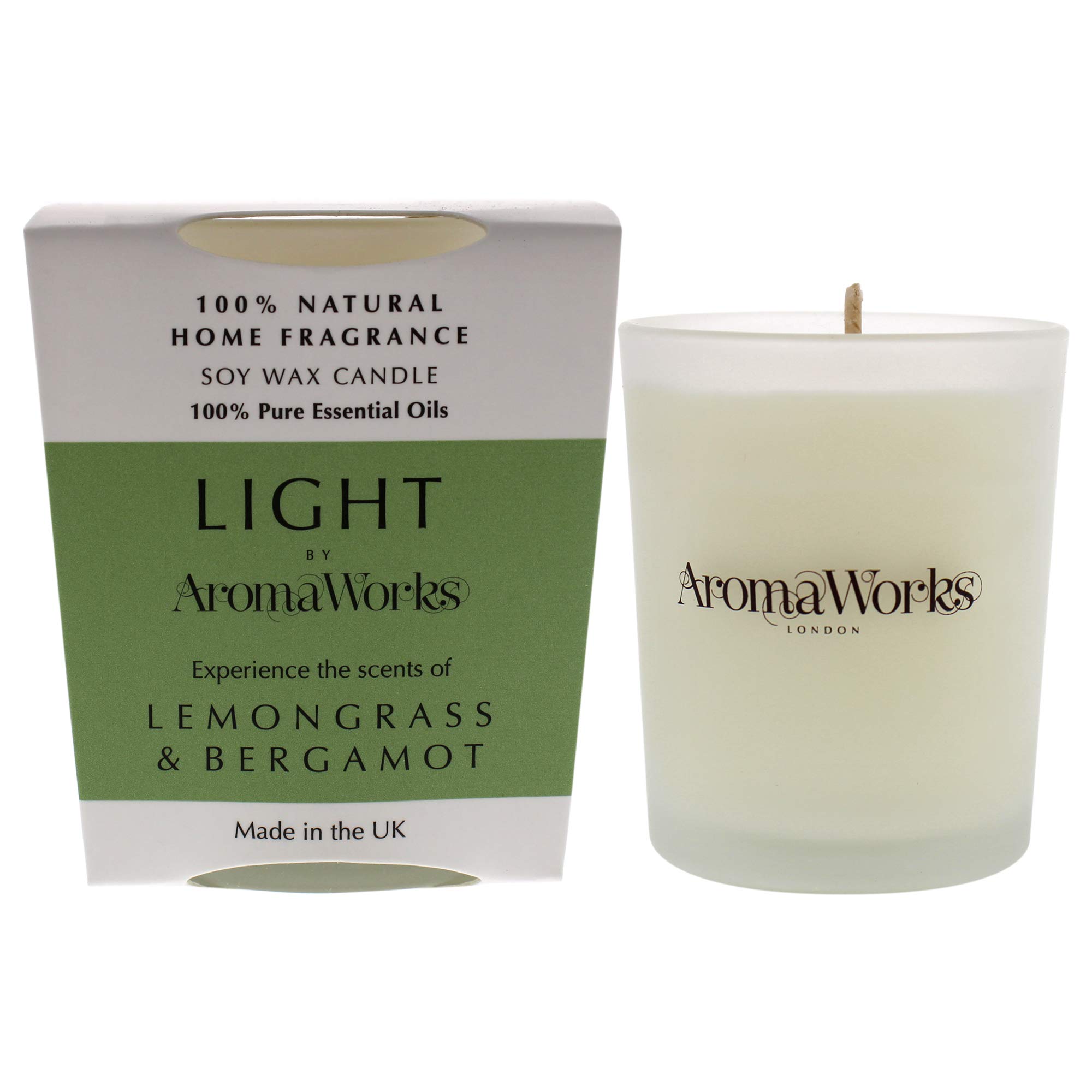 AromaworksLight Candle Small - Lemongrass and Bergamot for Unisex 2.65 oz Candle