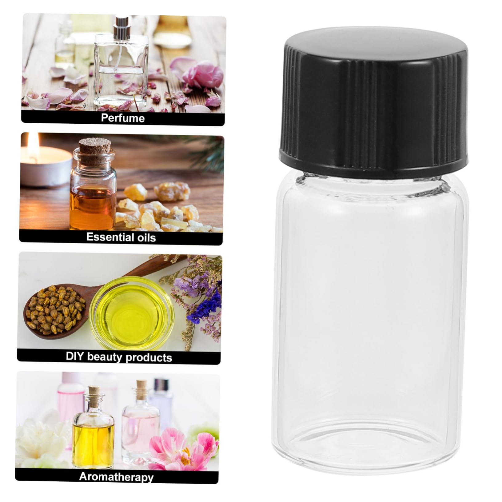 Hemobllo 100pezzi Bottiglie Trasparenti di Reagenti Bocca Vite Bottiglie per Oli Essenziali e Campioni di Laboratorio Forniture per Conservazione di Liquidi