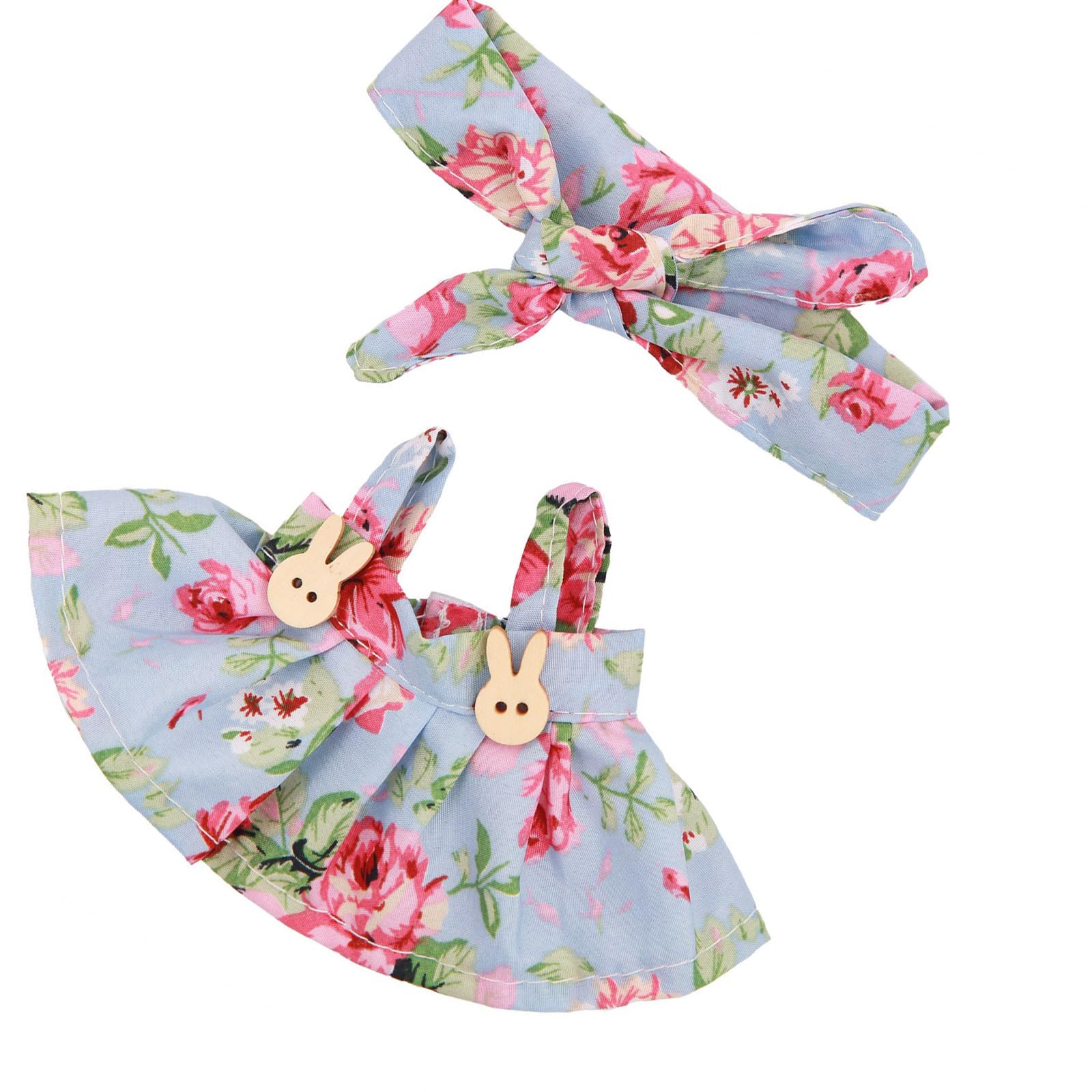 Qisuw B Lovely Doll Clothes Set For 17Cm Plush Figure Dolls Includes Owknot And Strappy Dress For Plush Doll Figurine Display Clothes Set