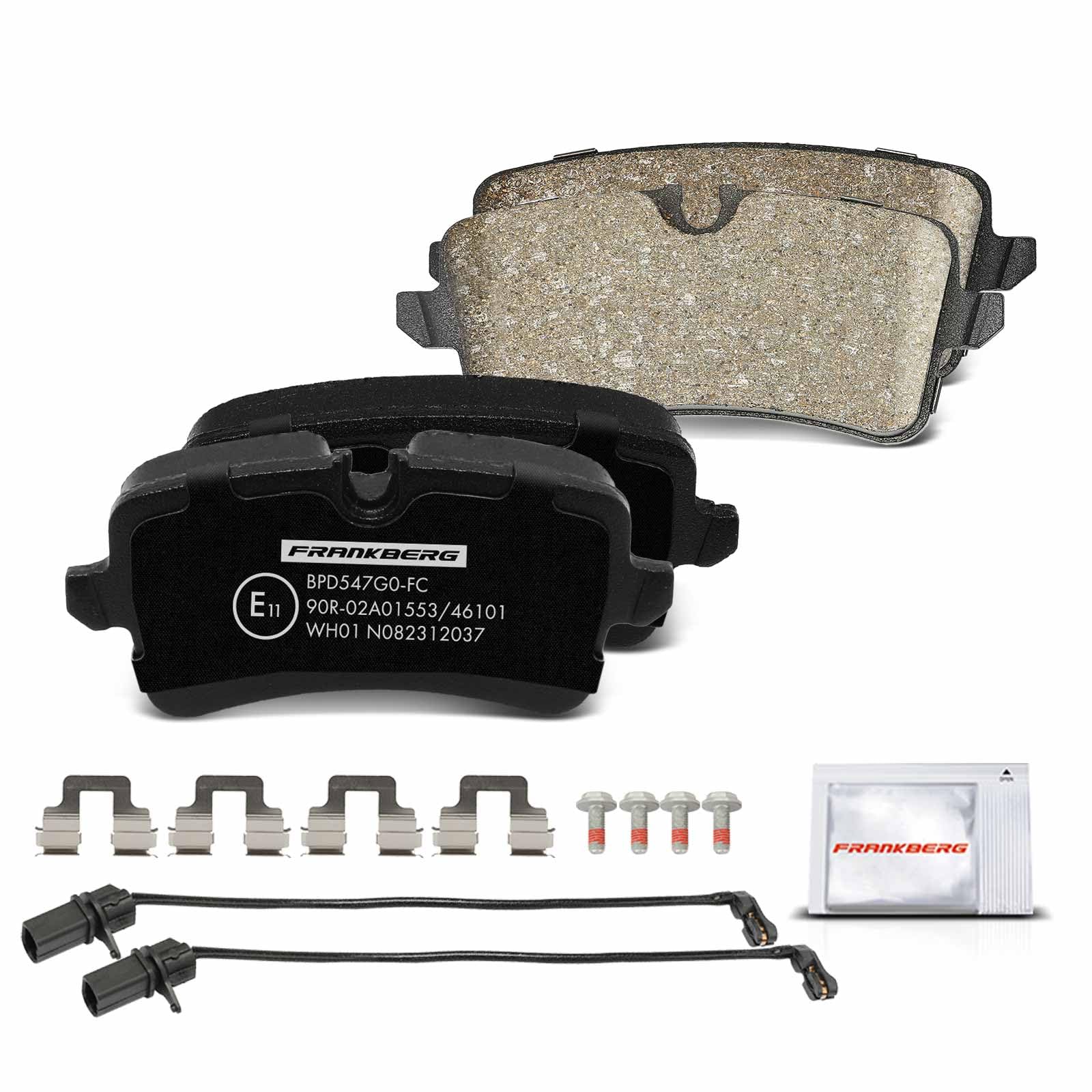 Frankberg Bremsensatz inkl. 2x Bremsscheiben + 4x Bremsbeläge Hinten Kompatibel mit A6 Avant 4G5 4GD A6 4G2 4GC A7 Sportback 4GA 4GF Replace# 4G0698451H,8K0615601M