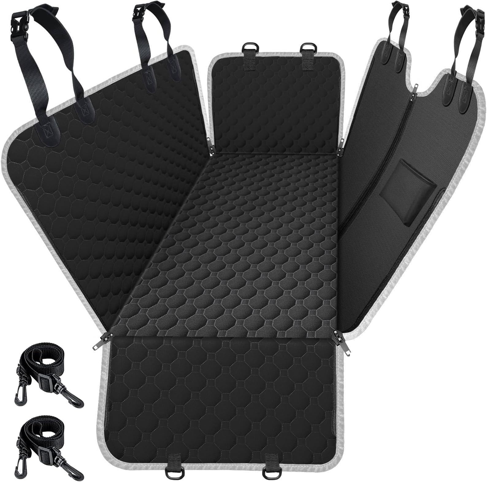 Mancro Dog Car Seat Cover for Back Seat, 2026 Upgraded 600D Heavy Duty Waterproof & Scratch-Resistant Dog Hammock for Car, Back Seat Pet Cover for Dogs with Sedan, Trucks and SUVs, Standard, Black