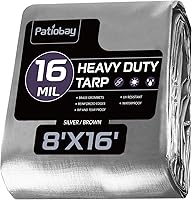 Vista 24 de Lona 6x8 pies, 10 mil lonas impermeables resistentes con ojales cada 23.6", lona de plástico gruesa, resistente a los rayos UV y al desgarro