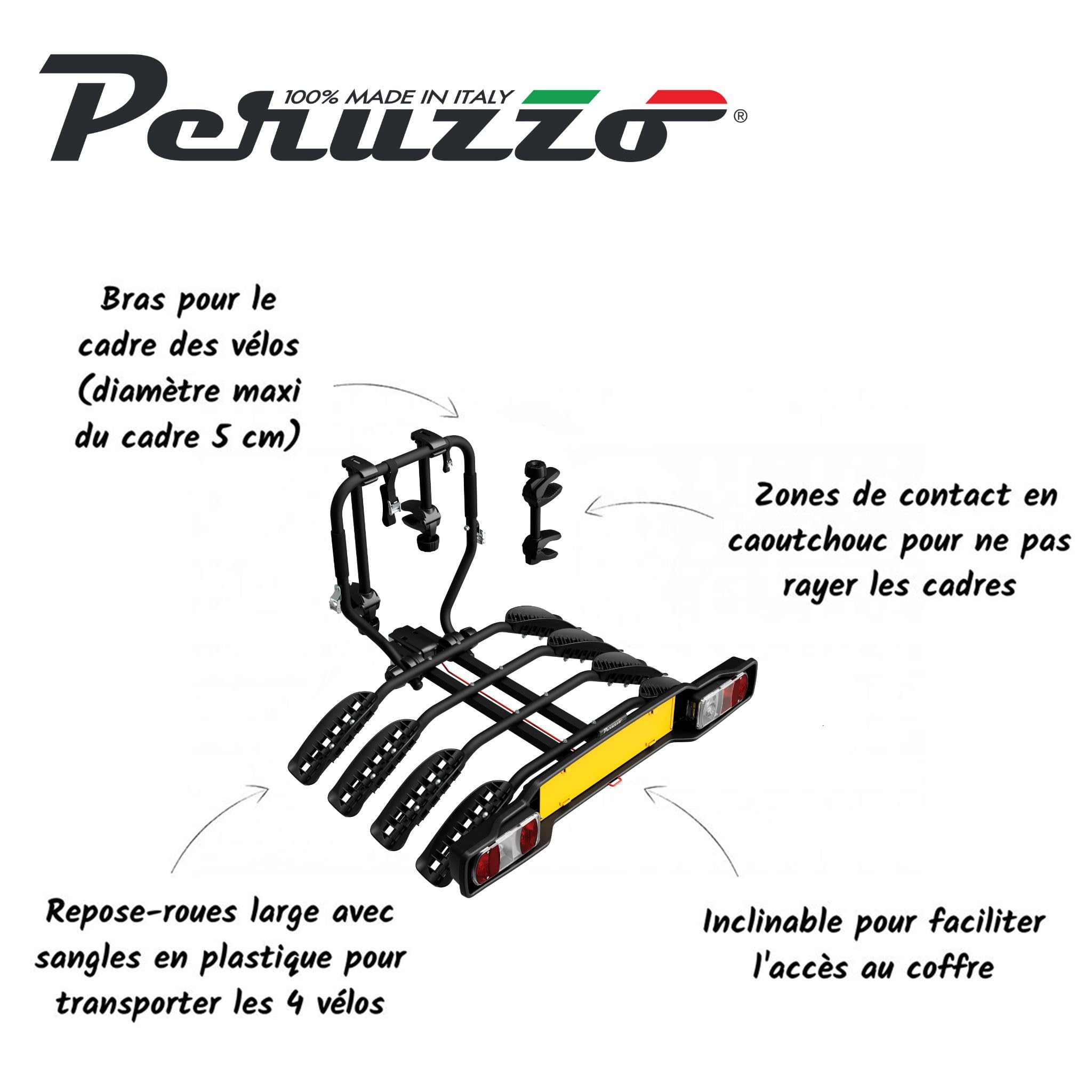 Peruzzo Siena 4 rowery 668/4N uniwersalny hak holowniczy do transportu roweru z maksymalnym bezpieczeństwem i kompatybilnością