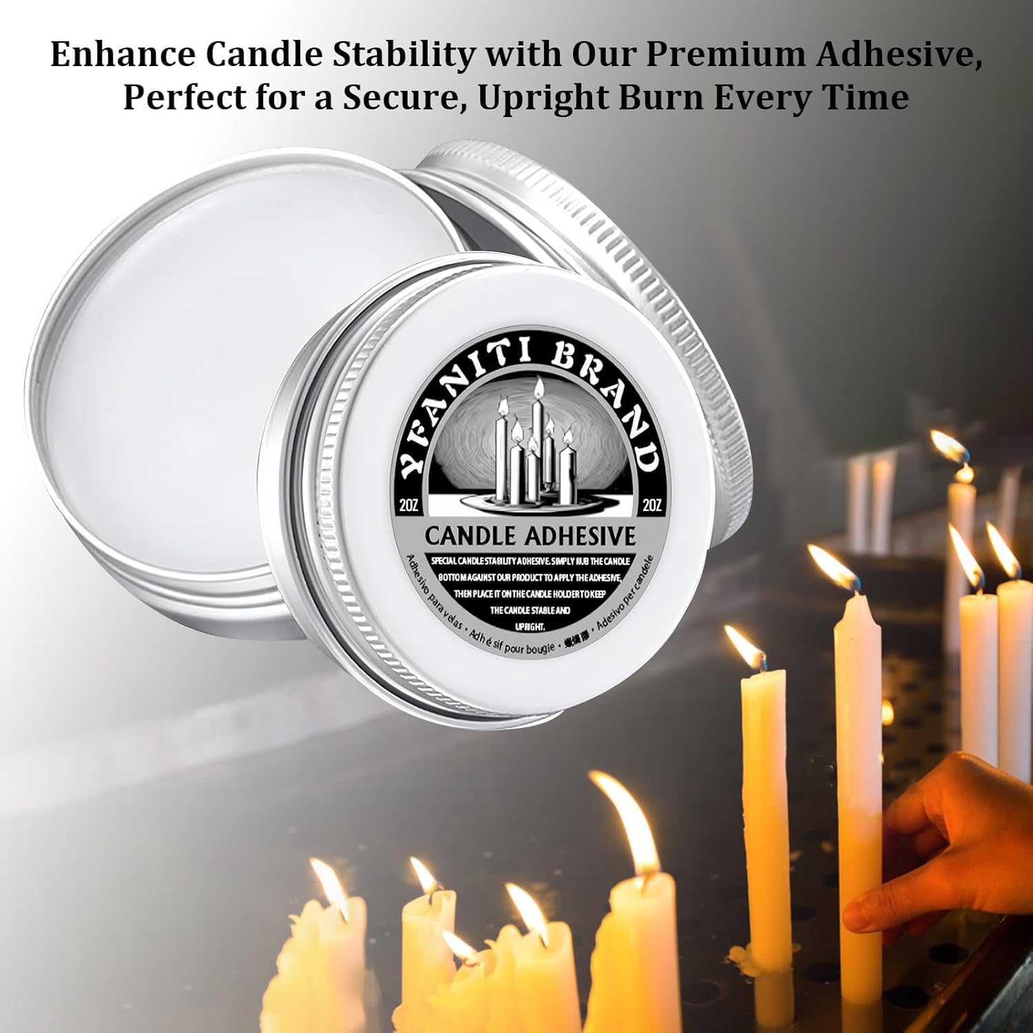 Candle Adhesive Taper Candle Glue - 2 oz Candle Adhesive Grip for Secure Candlestick Hold Candle Accessories - Image 5