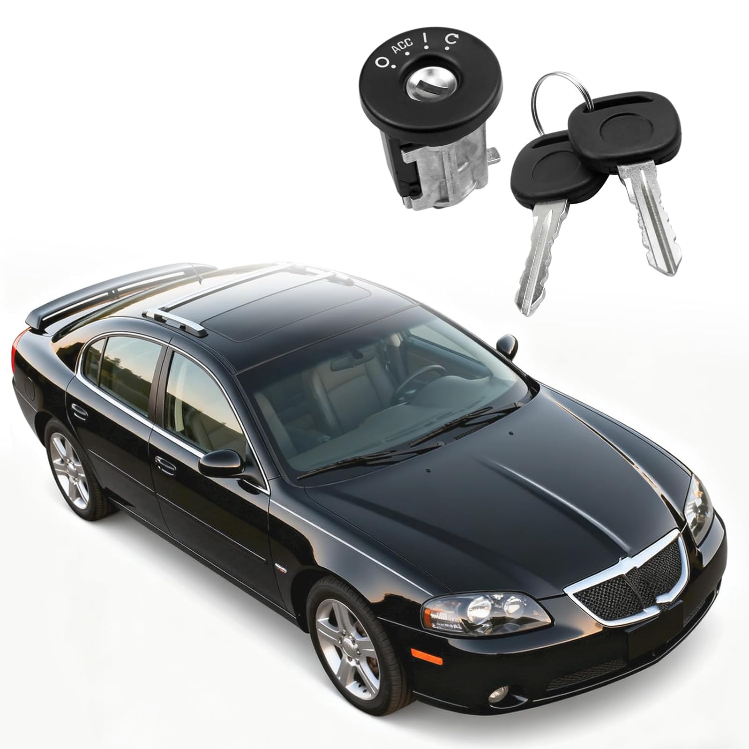 Ignition Switch Lock Cylinder with 2 Keys Fit for Pontiac Grand Prix 2004-2008 Replacement for 19207987