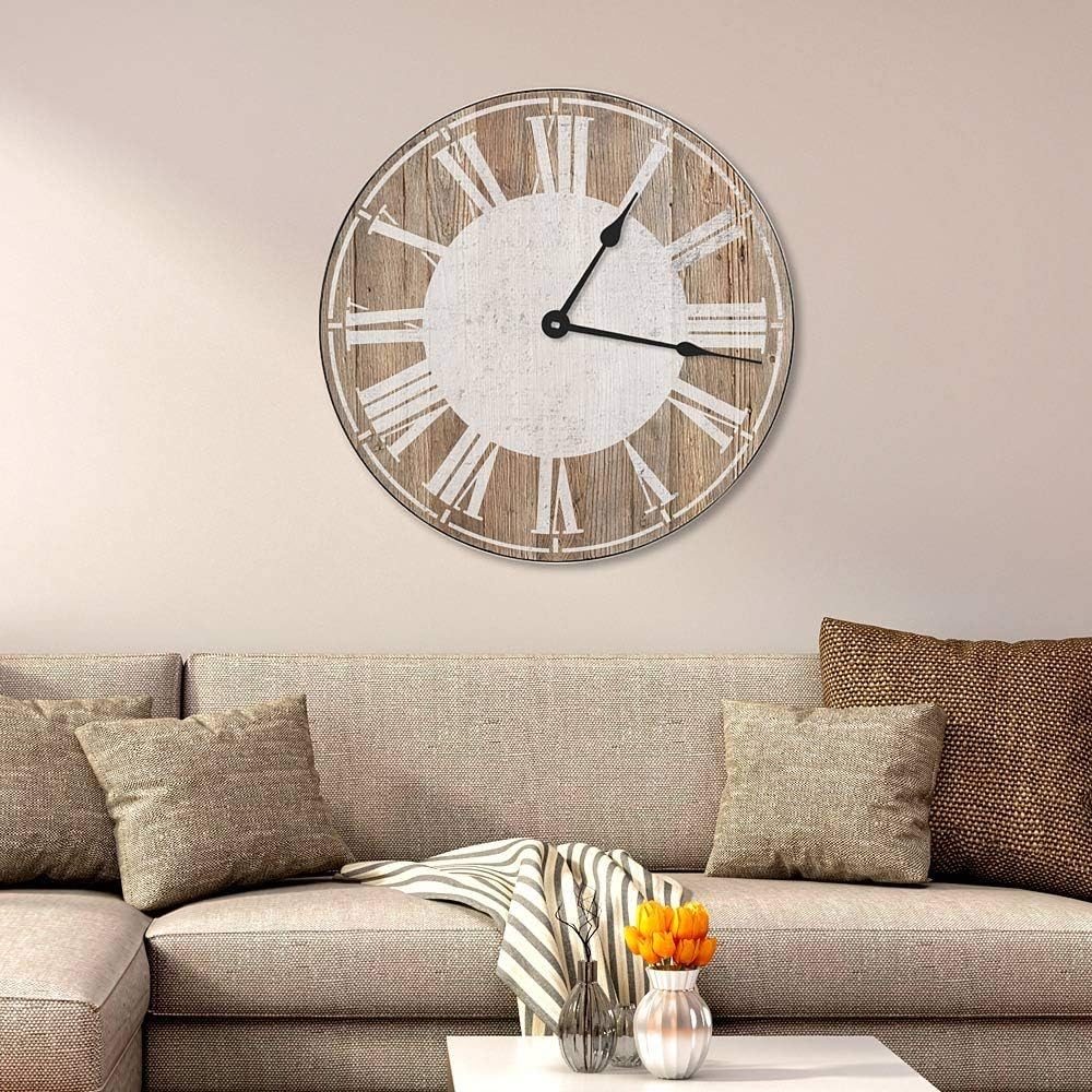 Farmhouse Clock Wall Stencil - Reusable DIY Vintage Farmhouse Stencil to Create Your Own Clock - NOT an Actual Clock (Medium)