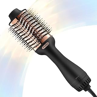 TYMO Cepillo Secador de Pelo - One Step Secador y Voluminizador, Cepillo de Aire Caliente 4 en 1 con Iones para Secado Rápido, Alisar, Rizar, Crear Volumen, 3 Temperaturas, 1200W, Dorado