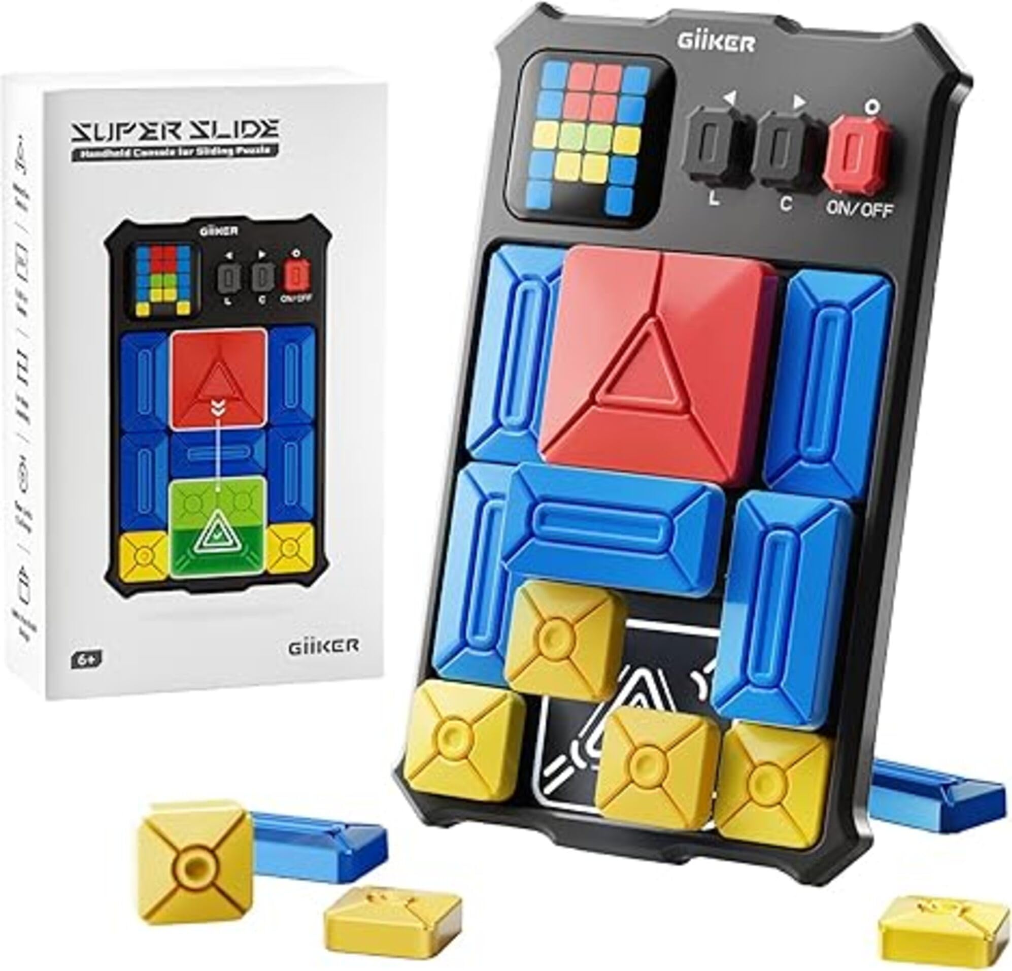 GiiKER Super Slide Puzzle-Spiele, Originales Denkspiel mit über 500 Herausforderungen, Spielzeug für Kinder und Teenager, Reisespiele, Geburtstagsgeschenke, Aktivitäten für Roadtrips
