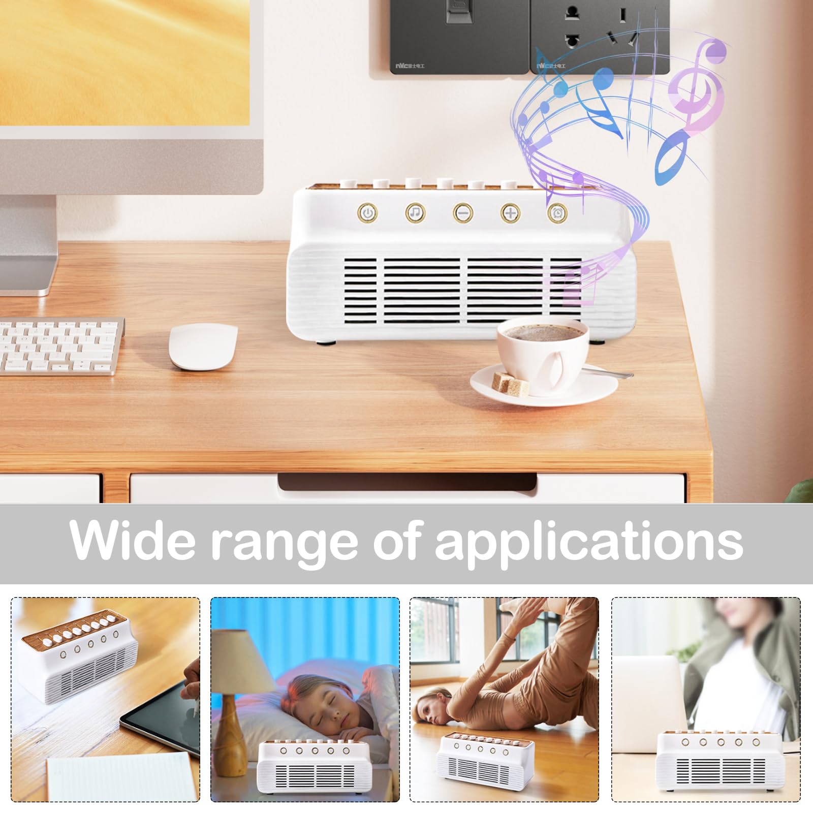 Machine à Bruit Blanc, Boîte à Sons pour Dormir USB Assure une Bonne Qualité du Sommeil pour Adultes avec Sons Apaisants et Minuteur avec Mémoire avec 8 Sons de la Nature