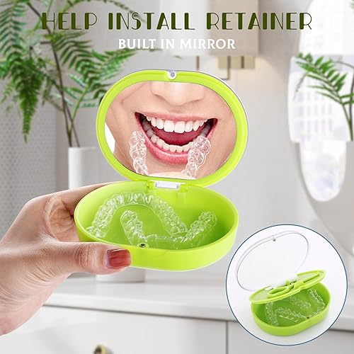 Miniatura 4 de Nueva funda de alineador de doble capa con correa para masticar herramienta de extracción cepillo de limpieza estuche de ortodoncia con espejo