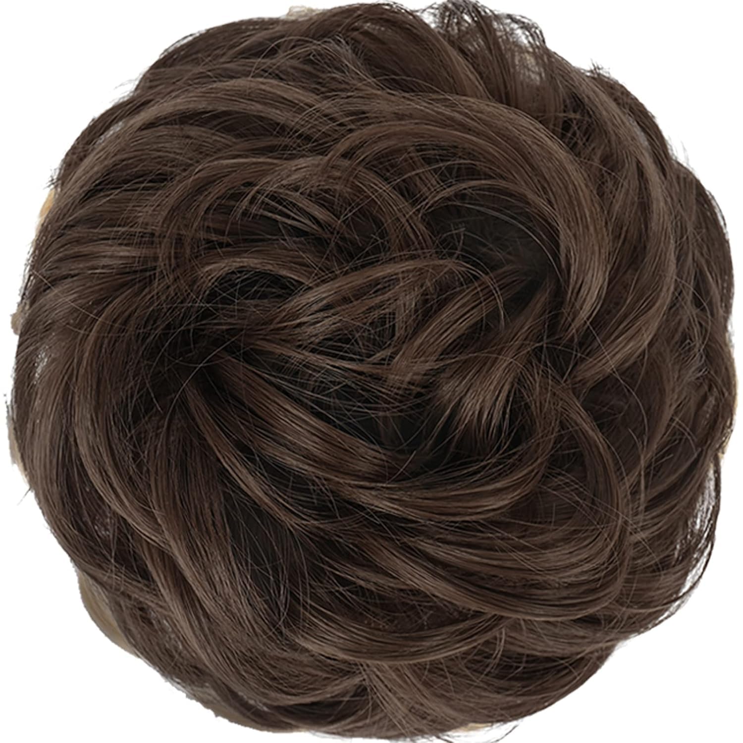 Hair Bun Extensions Messy Curly Cotton Lace Hair Scrunchies Hairpieces Synthetic Donut Updo Hair Pieces for Women Girls (45 Gram, Brown)-image-8