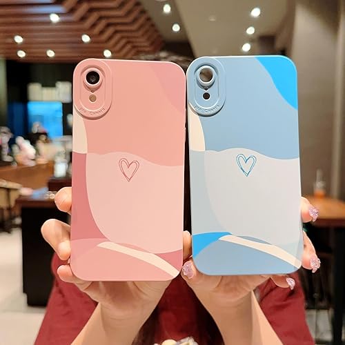 Miniatura 4 de YKCZL Funda compatible con iPhone XR de 6.1 pulgadas, bonito patrón de corazón pintado con lente de cámara completa, delgada, suave, a prueba de