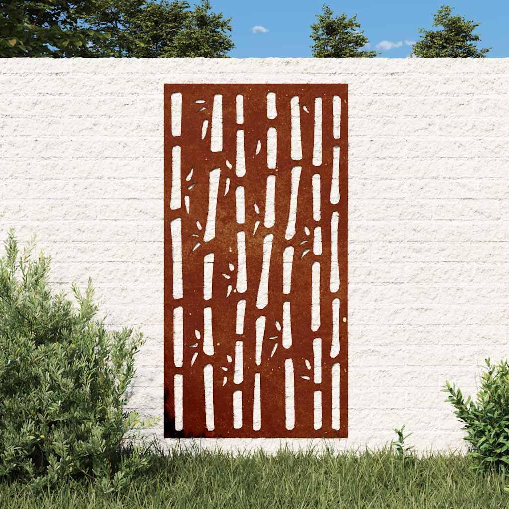 WEPMNYU Garten-Wanddeko 105x55 cm Cortenstahl Bambus-Design